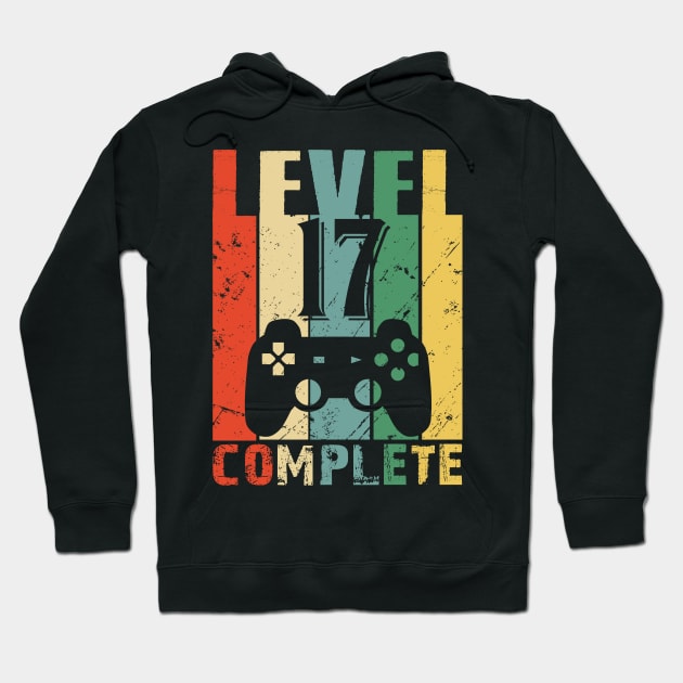 Vintage 17th Wedding Anniversary Level 17 Complete Video Gamer Couple Hoodie by smtworld